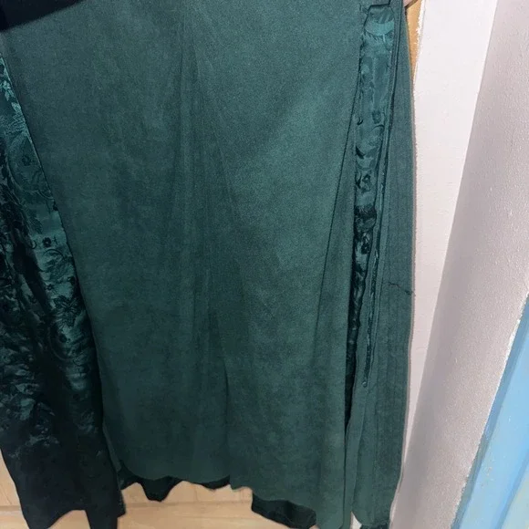 Vintage Victoria's Secret Gold Label Satin Robe Green Women's Small Tie - Picture 13 of 14